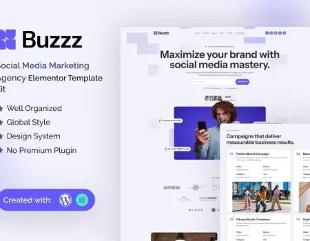 Buzzz – Social Media Marketing Agency Elementor Template Kit
