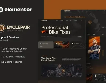 Byclepair – Bicycle & Service Elementor Template Kit