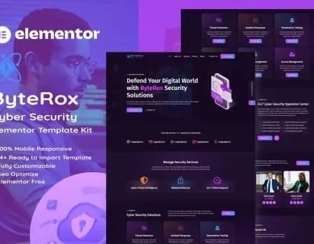 ByteRox – Cyber Security Elementor Template Kit
