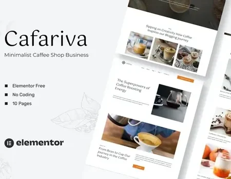 Cafariva – Minimalist Cafe &Coffee Elementor Template Kit