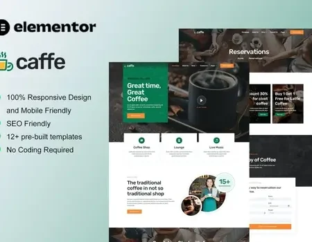 Caffe – Coffee Shop & Cafe Elementor Template Kit