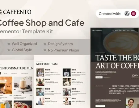 Caffento – Coffee Shop and Cafe Elementor Template Kit