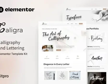 Caligra – Calligraphy & Lettering Elementor Template Kit