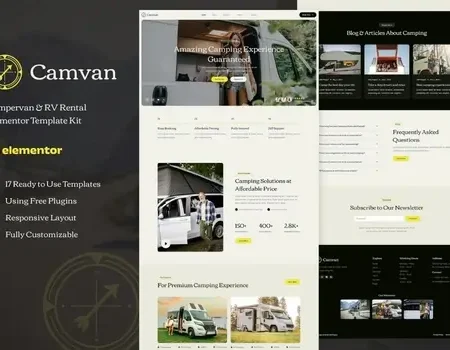 Camvan – Campervan & RV Rental Elementor Template Kit