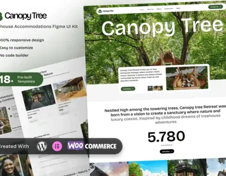 CanopyTree – Elementor Template Kit Treehouse Accommodations