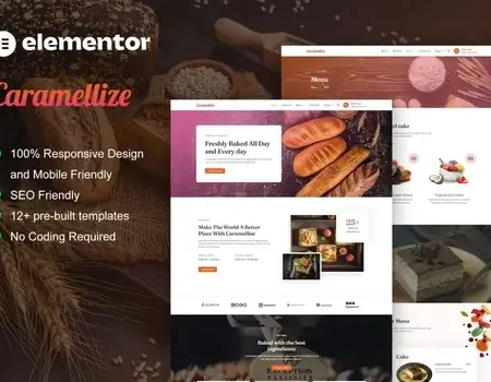 Caramellize – Bakery & Pastry Elementor Pro Template Kit