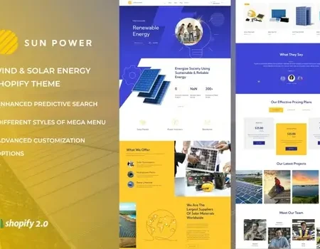 SunPower – Solar & Wind Energy Store Shopify Theme