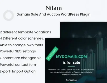 Nilam – Domain For Sale & Auction Plugin
