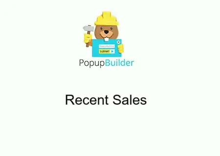 Popup Builder Recent Sales