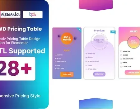 Pricing Table addon for elementor