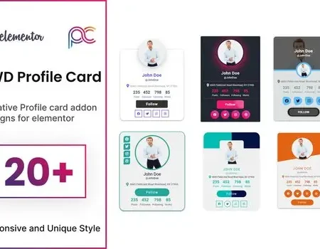 Profile Card addon for elementor