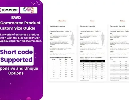 Product Custom Size Guide For WooCommerce
