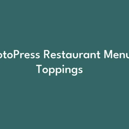 Restaurant Menu Toppings