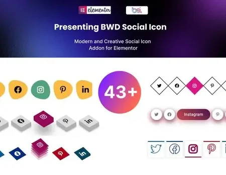 Social Media Icon addon for elementor