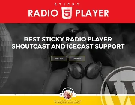 Sticky Full Width Radio Player WordPress Plugin