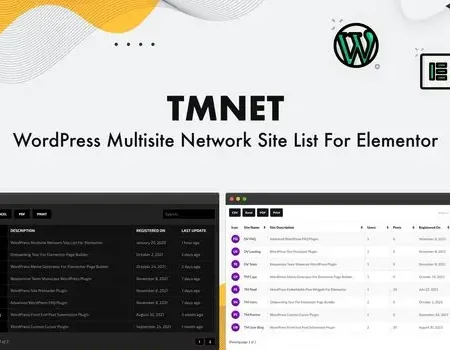 TMNET WordPress Multisite Site List For Elementor