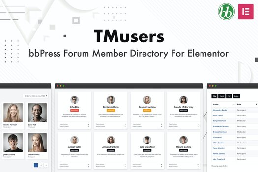TMusers – bbPress -Member -Directory -For -Elementor (1) TMusers – bbPress Member Directory For Elementor 1