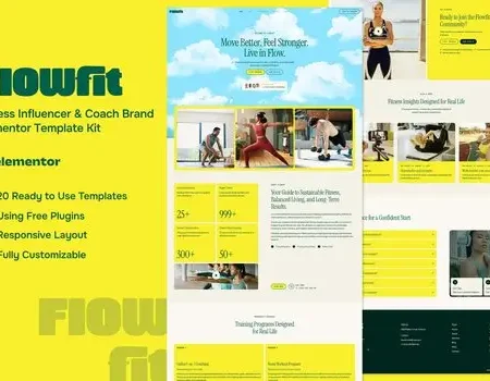 Flowfit – Fitness Influencer & Coach Brand Elementor Template Kit