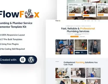 FlowFix – Plumbing & Plumber Service Elementor Template Kit