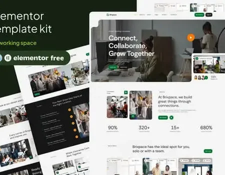 Brixspace – Coworking Space Elementor Template Kit