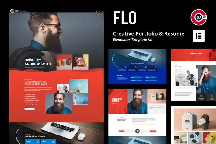 FLO-–-Creative-Portfolio-Resume-Template-Kit FLO – Creative Portfolio Resume Template Kit