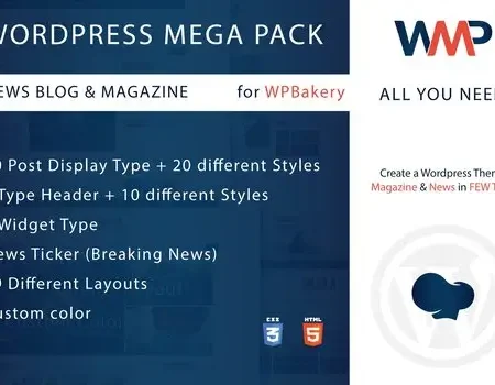 WordPress Mega Pack for WPBakery, News-Blog