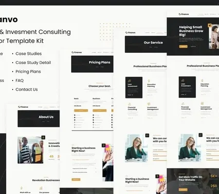 Finanvo | Finance & Investment Consulting Elementor Template Kit
