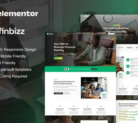 FinBizz – Finance & Investment Manager Elementor Template Kit