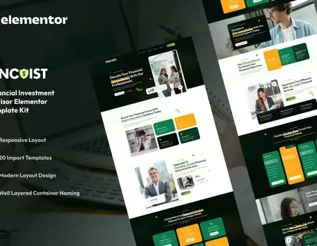 Fincoist – Financial Investment Advisor Elementor Template Kit
