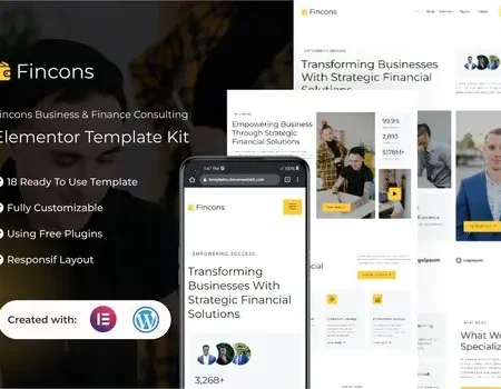 Fincons – Business & Finance Consulting Elementor Template Kit