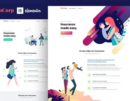 FinCorp – Insurance & Marketing Elementor Template Kit