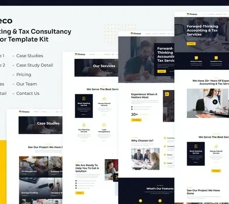 Fineco | Accounting & Tax Consultancy Services Elementor Template Kit