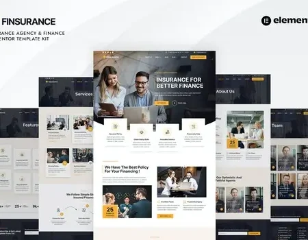 Finsurance – Insurance Agency & Finance Elementor Pro Template Kit