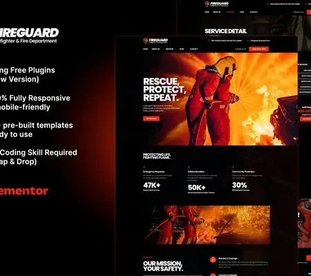 FireGuard – Firefighter & Fire Department Elementor Template Kit