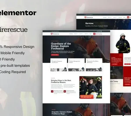 FireRescue – FireFighter & Fire Department Elementor Template Kit