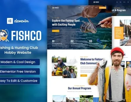 Fishco – Fishing & Hunting Club Elementor Template Kit