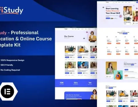 FiStudy – Professional Education & Online Course Elementor Pro Template Kit