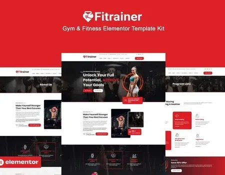 Fitrainer – Gym & Fitness Elementor Pro Template Kit