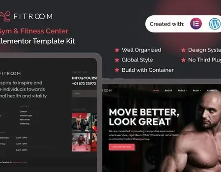 Fitroom – Gym & Fitness Center Elementor Template Kit