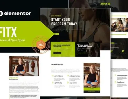 Fitx – Fitness & Gym Elementor Template Kit