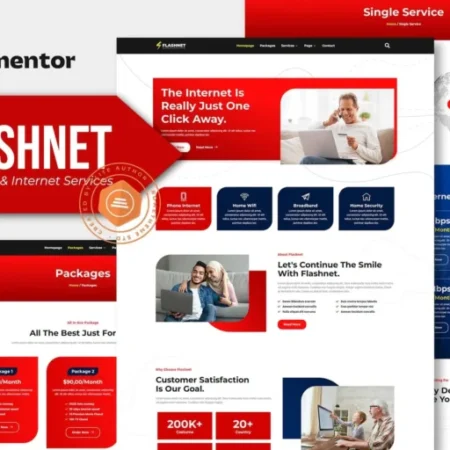 Flashnet – Broadband & Telecom Internet Provider Elementor Template kit