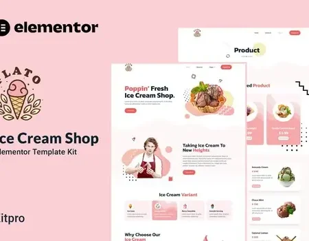 Flato – Ice Cream Shop Elementor Template Kit