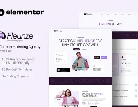 Fleunze – Influencer Marketing Agency Elementor Template Kit