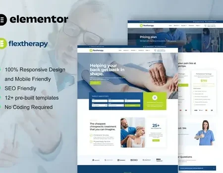 FlexTherapy – Chiropractic & Physiotherapy Elementor Template Kit