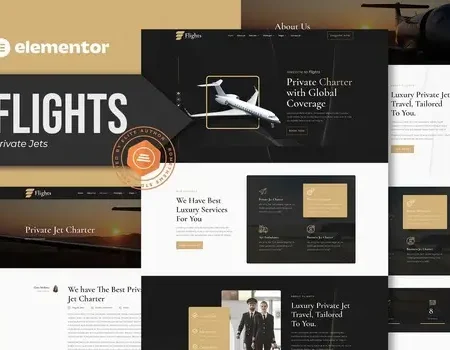 Flights – Private Jets Elementor Template Kit