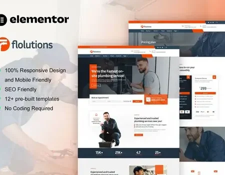 Flolution – Plumber & Repair Service Elementor Template Kit