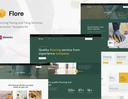 Flore – Flooring & Tiling Services Elementor Template Kit