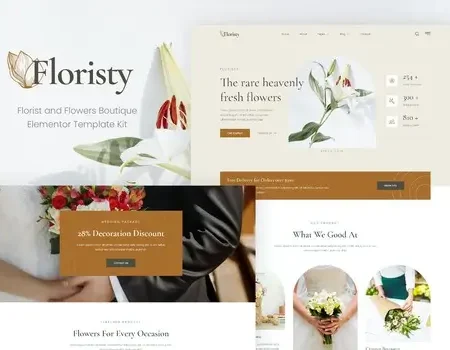 Floristy – Florist & Flower Boutique Elementor Template Kit