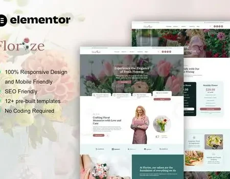 Florize – Florist & Flower Boutique Elementor Template Kit