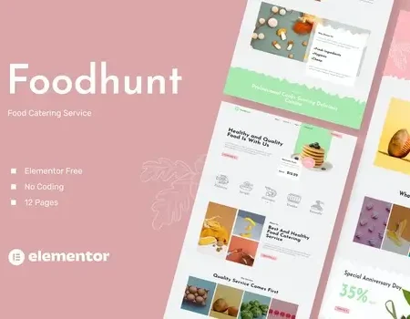 Foodhunt – Food Catering Service Elementor Template Kit